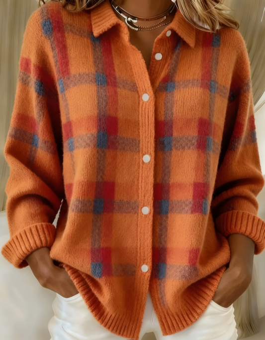 Anna Cárdigan de Punto Premium a Cuadros