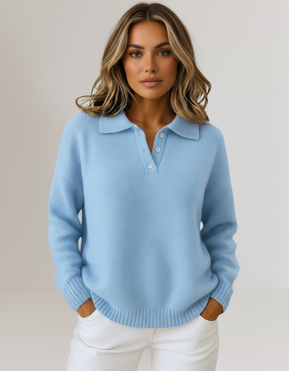 Laura Jersey de Punto con Cuello Elegante