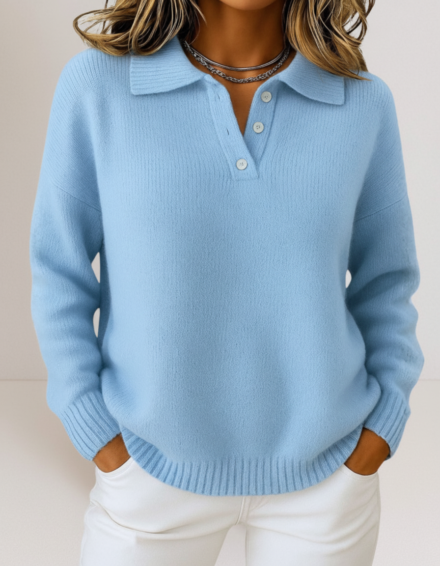 Laura Jersey de Punto con Cuello Elegante