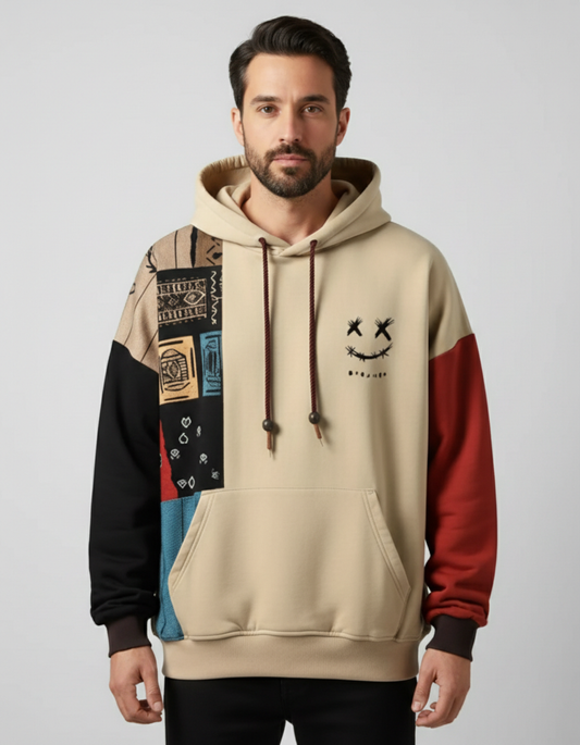 Axel - Sudadera Urbana Patchwork con Capucha