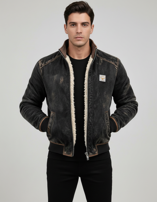 Riccardo Chaqueta de Invierno Efecto Cuero