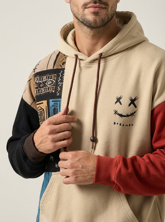Axel - Sudadera Urbana Patchwork con Capucha