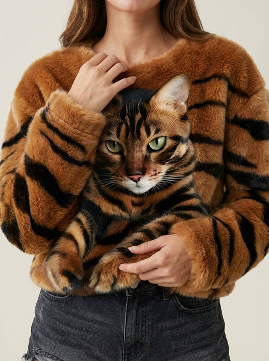 Isabel - Jersey Cálido con Estampado de Gato