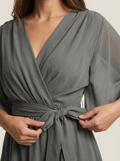 Mónica - Vestido de Chiffon con Escote en V