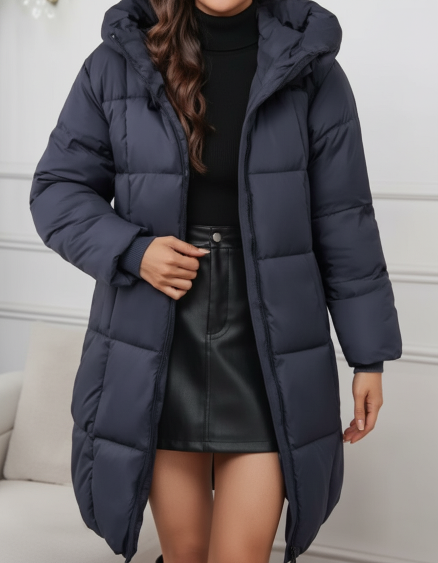 Camilla Abrigo Ligero y Elegante de Invierno con Capucha