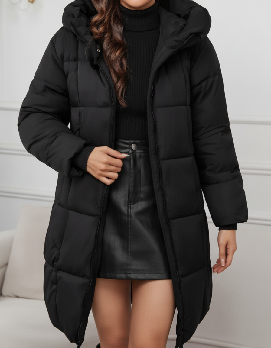 Camilla Abrigo Ligero y Elegante de Invierno con Capucha