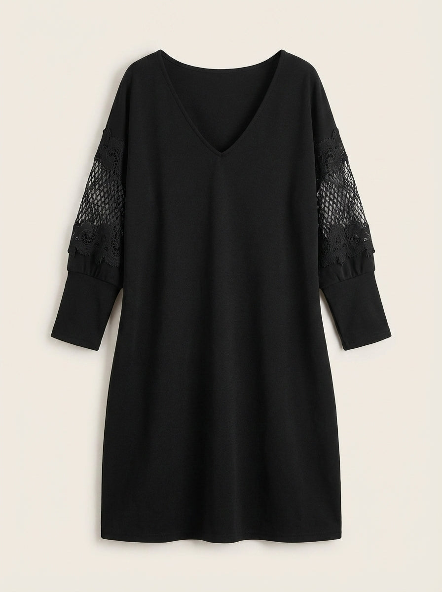 Eva - Vestido Elegante en Encaje con Escote en V