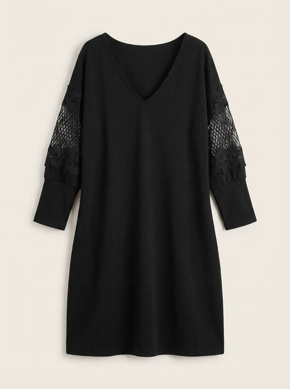 Eva - Vestido Elegante en Encaje con Escote en V