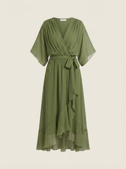 Mónica - Vestido de Chiffon con Escote en V