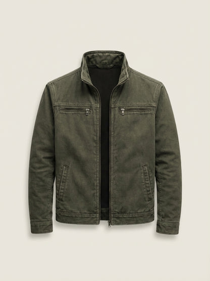 Carlos - Chaqueta Vintage de Algodón con Cremallera