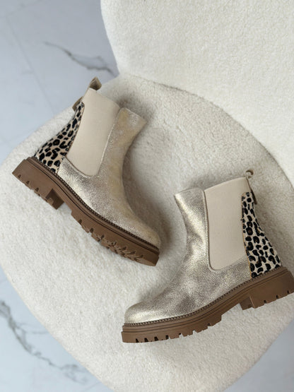 Chelsea Botas Doradas - Detalle Leopardo