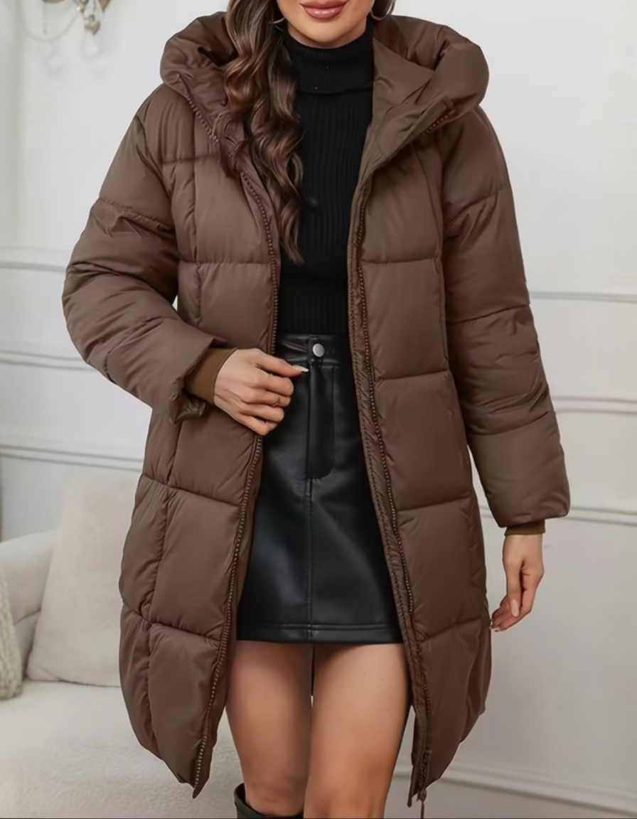 Camilla Abrigo Ligero y Elegante de Invierno con Capucha