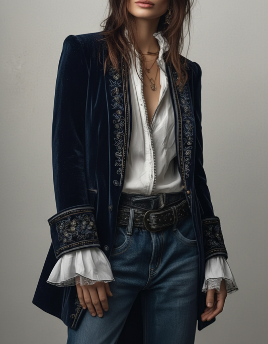 Nuria - Chaqueta Elegante de Terciopelo