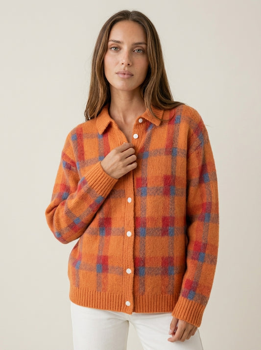 Anna - Cárdigan de Punto Premium a Cuadros