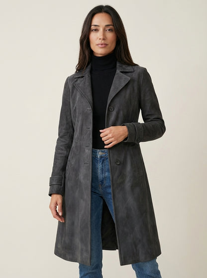 Teresa - Abrigo de Ante Estilo Vintage