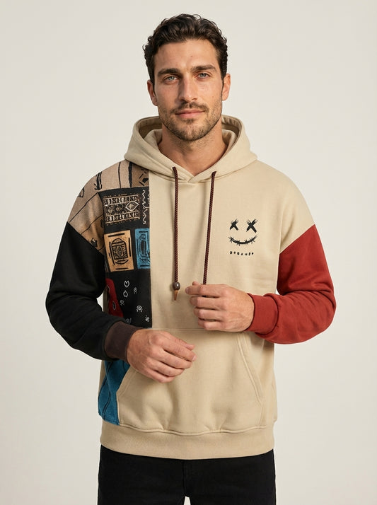 Axel - Sudadera Urbana Patchwork con Capucha
