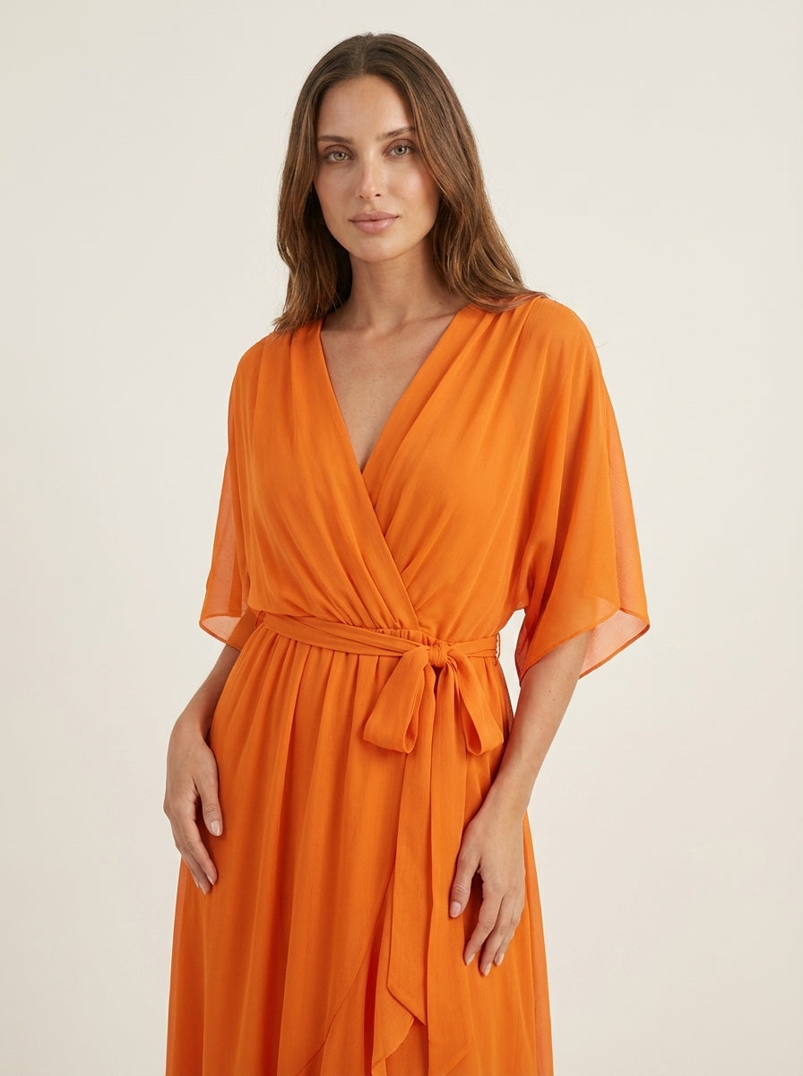 Mónica - Vestido de Chiffon con Escote en V