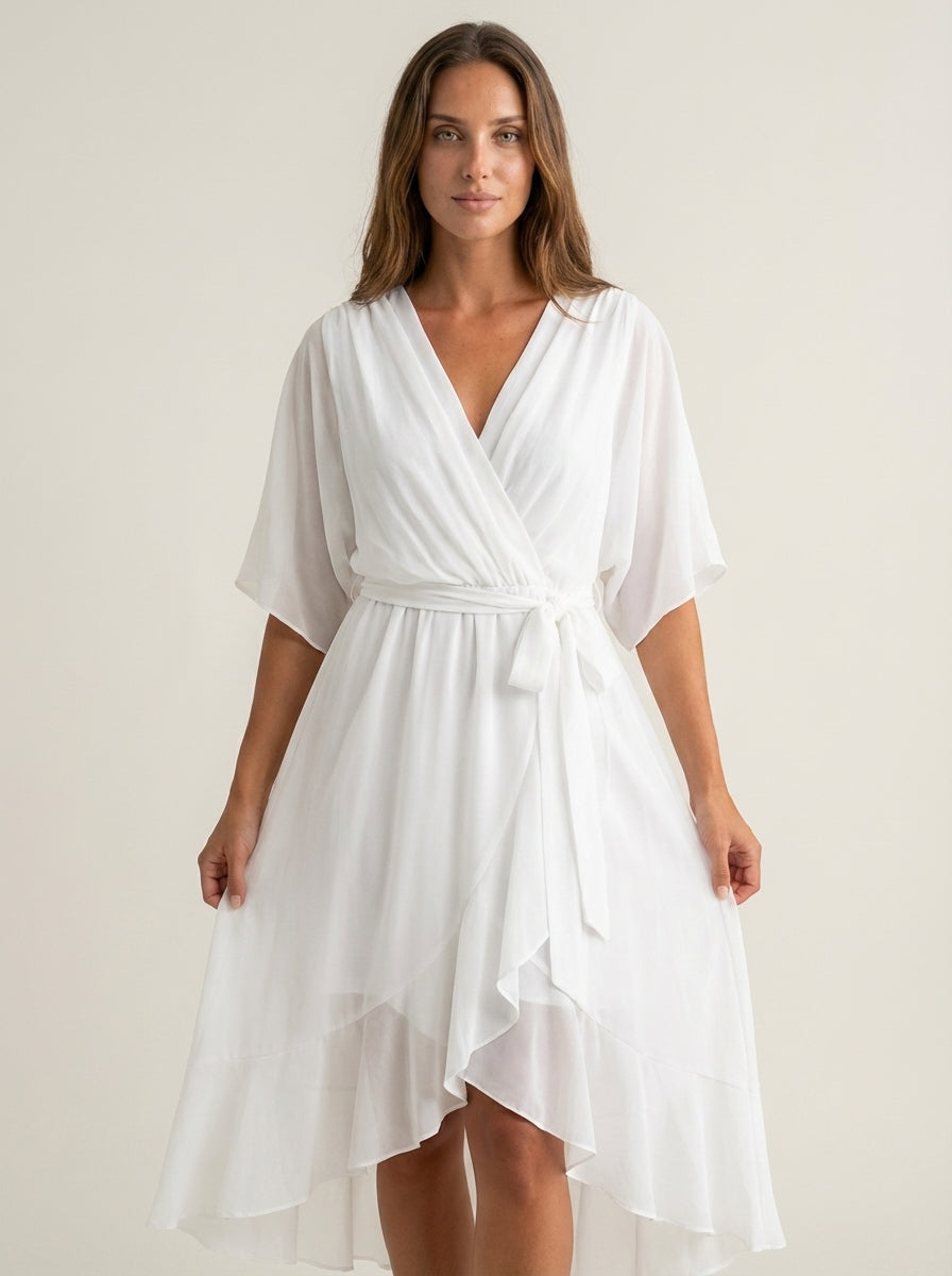 Mónica - Vestido de Chiffon con Escote en V