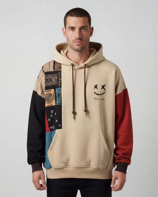 Axel - Sudadera Urbana Patchwork con Capucha