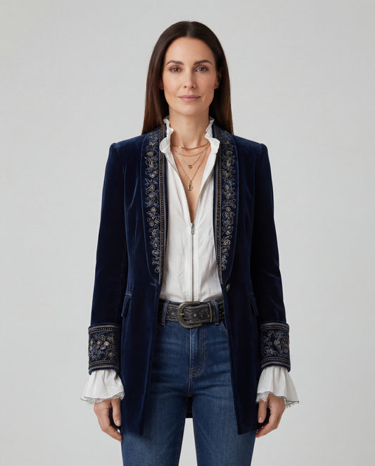 Nuria - Chaqueta Elegante de Terciopelo