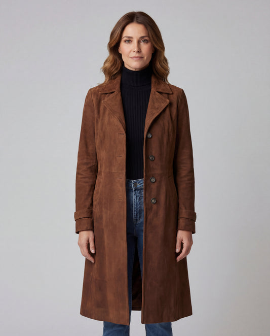 Teresa - Abrigo de Ante Estilo Vintage