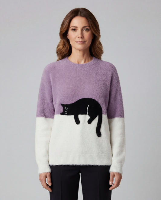 Luna - Sudadera para Mujer con Gráfico de Gato