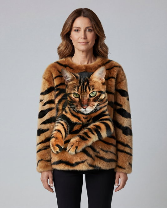 Isabel - Jersey Cálido con Estampado de Gato