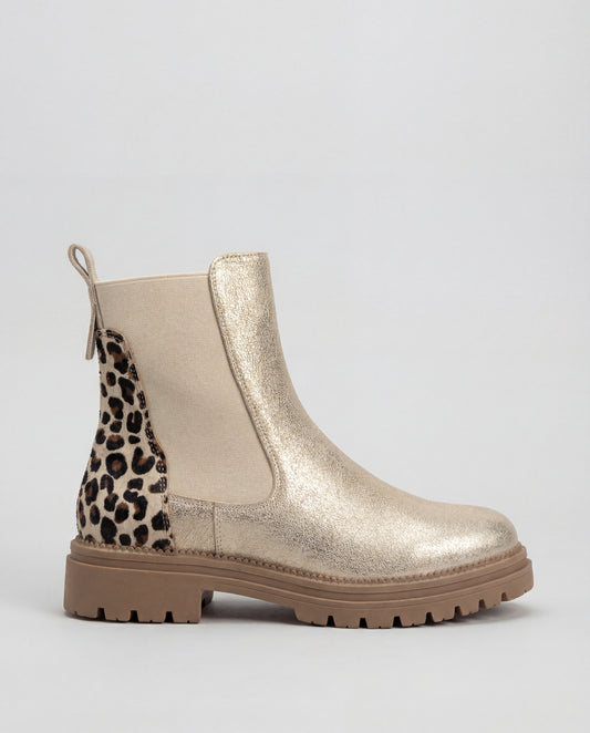 Chelsea Botas Doradas - Detalle Leopardo